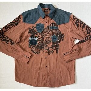 MARTINI RANCH - Men's Pearl Snap Rodeo Cowboy Western Shirt -Size X-Large - XL